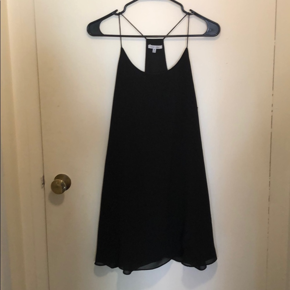 Black mini slip dress